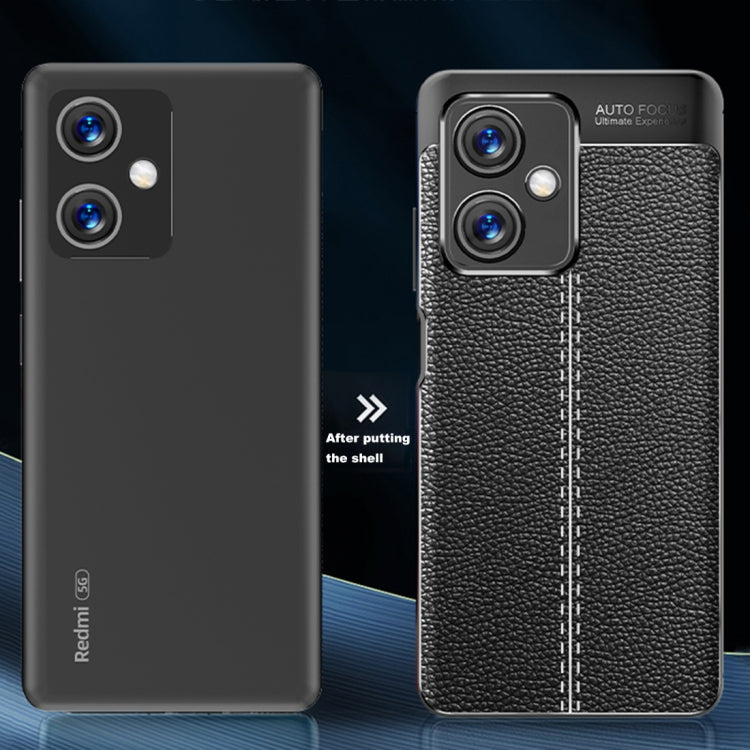 Custodia per cellulare in TPU con trama litchi, For Xiaomi Redmi Note 12 Global / Note 12 China / Poco X5, For Xiaomi Redmi Note 12 Pro 5G / Note 12 Pro 5G Speed / Poco X5 Pro, For Xiaomi Redmi Note 12 Pro+ China, For Xiaomi Redmi 11 Prime