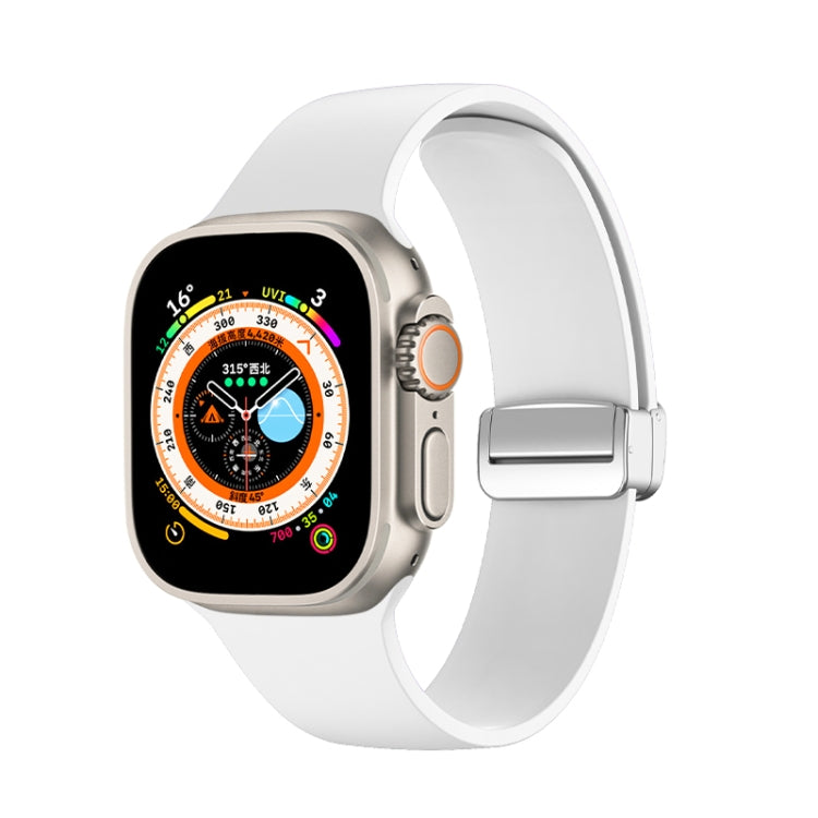 Cinturino per orologio in silicone con fibbia pieghevole, For Apple Watch Ultra 49mm, For Apple Watch Series 8&7 45mm / SE 2&6&SE&5&4 44mm / 3&2&1 42mm, For Apple Watch Series 8&7 41mm / SE 2&6&SE&5&4 40mm / 3&2&1 38mm