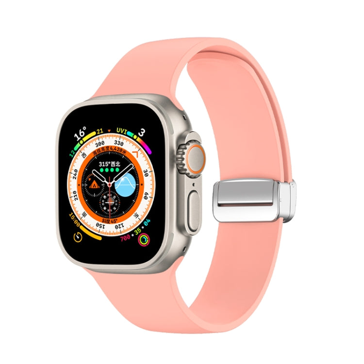 Cinturino per orologio in silicone con fibbia pieghevole, For Apple Watch Ultra 49mm, For Apple Watch Series 8&7 45mm / SE 2&6&SE&5&4 44mm / 3&2&1 42mm, For Apple Watch Series 8&7 41mm / SE 2&6&SE&5&4 40mm / 3&2&1 38mm