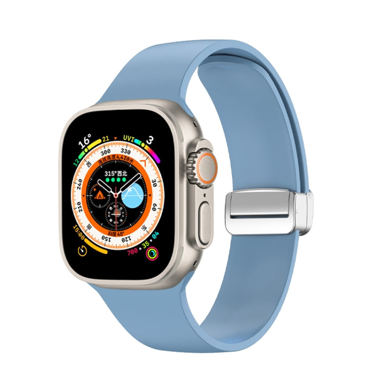 Cinturino per orologio in silicone con fibbia pieghevole, For Apple Watch Ultra 49mm, For Apple Watch Series 8&7 45mm / SE 2&6&SE&5&4 44mm / 3&2&1 42mm, For Apple Watch Series 8&7 41mm / SE 2&6&SE&5&4 40mm / 3&2&1 38mm
