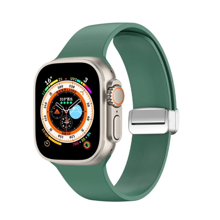 Cinturino per orologio in silicone con fibbia pieghevole, For Apple Watch Ultra 49mm, For Apple Watch Series 8&7 45mm / SE 2&6&SE&5&4 44mm / 3&2&1 42mm, For Apple Watch Series 8&7 41mm / SE 2&6&SE&5&4 40mm / 3&2&1 38mm