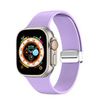 Cinturino per orologio in silicone con fibbia pieghevole, For Apple Watch Ultra 49mm, For Apple Watch Series 8&7 45mm / SE 2&6&SE&5&4 44mm / 3&2&1 42mm, For Apple Watch Series 8&7 41mm / SE 2&6&SE&5&4 40mm / 3&2&1 38mm