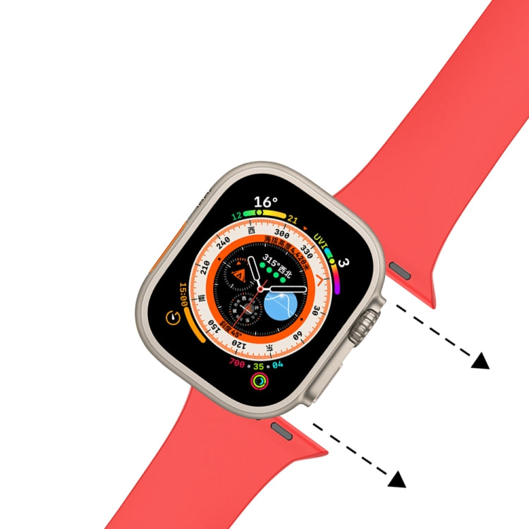 Cinturino per orologio in silicone con fibbia pieghevole, For Apple Watch Ultra 49mm, For Apple Watch Series 8&7 45mm / SE 2&6&SE&5&4 44mm / 3&2&1 42mm, For Apple Watch Series 8&7 41mm / SE 2&6&SE&5&4 40mm / 3&2&1 38mm