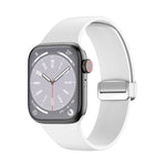 Cinturino per orologio in silicone con fibbia pieghevole, For Apple Watch Ultra 49mm, For Apple Watch Series 8&7 45mm / SE 2&6&SE&5&4 44mm / 3&2&1 42mm, For Apple Watch Series 8&7 41mm / SE 2&6&SE&5&4 40mm / 3&2&1 38mm