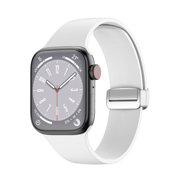 Cinturino per orologio in silicone con fibbia pieghevole, For Apple Watch Ultra 49mm, For Apple Watch Series 8&7 45mm / SE 2&6&SE&5&4 44mm / 3&2&1 42mm, For Apple Watch Series 8&7 41mm / SE 2&6&SE&5&4 40mm / 3&2&1 38mm