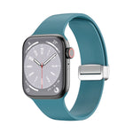 Cinturino per orologio in silicone con fibbia pieghevole, For Apple Watch Ultra 49mm, For Apple Watch Series 8&7 45mm / SE 2&6&SE&5&4 44mm / 3&2&1 42mm, For Apple Watch Series 8&7 41mm / SE 2&6&SE&5&4 40mm / 3&2&1 38mm