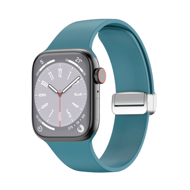 Cinturino per orologio in silicone con fibbia pieghevole, For Apple Watch Ultra 49mm, For Apple Watch Series 8&7 45mm / SE 2&6&SE&5&4 44mm / 3&2&1 42mm, For Apple Watch Series 8&7 41mm / SE 2&6&SE&5&4 40mm / 3&2&1 38mm