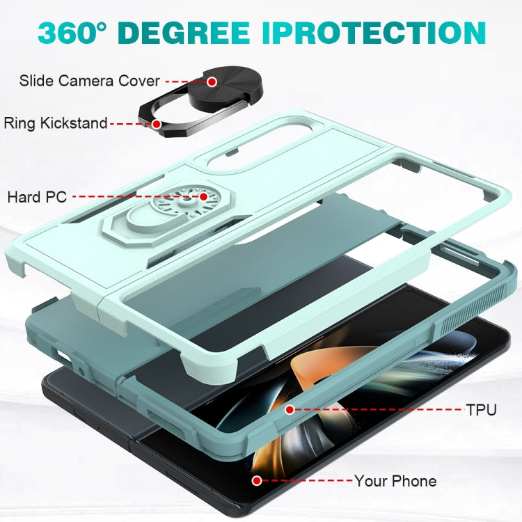 Custodia per telefono 2 in 1 PC + TPU antiurto con staffa ad anello, For Samsung Galaxy Z Fold4