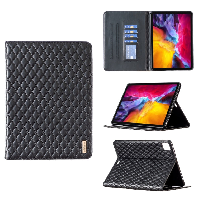 Elegante custodia per tablet in pelle a vibrazione orizzontale con trama rombica, For iPad Pro 11 2022 / 2021 / 2020, For iPad mini 6 / mini 2024, For iPad mini 5 / 4 / 3 / 2 / 1, For iPad Pro 10.5 2019 / 10.2