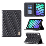 Elegante custodia per tablet in pelle a vibrazione orizzontale con trama rombica, For iPad Pro 11 2022 / 2021 / 2020, For iPad mini 6 / mini 2024, For iPad mini 5 / 4 / 3 / 2 / 1, For iPad Pro 10.5 2019 / 10.2