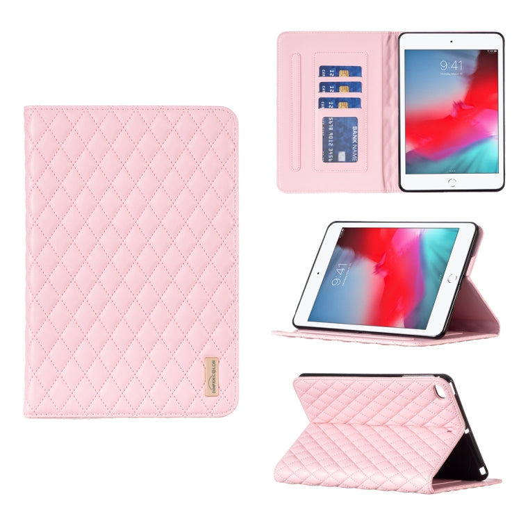 Elegante custodia per tablet in pelle a vibrazione orizzontale con trama rombica, For iPad Pro 11 2022 / 2021 / 2020, For iPad mini 6 / mini 2024, For iPad mini 5 / 4 / 3 / 2 / 1, For iPad Pro 10.5 2019 / 10.2
