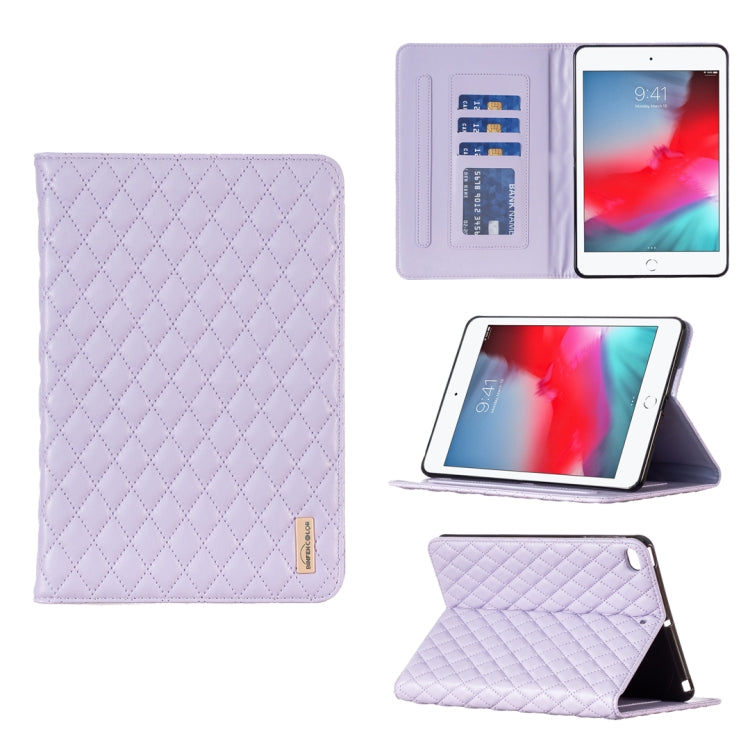 Elegante custodia per tablet in pelle a vibrazione orizzontale con trama rombica, For iPad Pro 11 2022 / 2021 / 2020, For iPad mini 6 / mini 2024, For iPad mini 5 / 4 / 3 / 2 / 1, For iPad Pro 10.5 2019 / 10.2