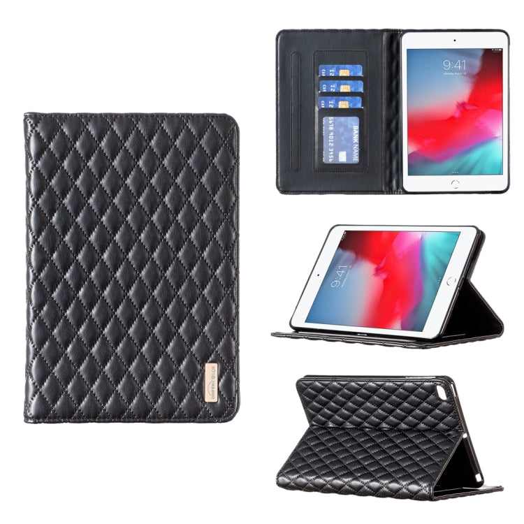 Elegante custodia per tablet in pelle a vibrazione orizzontale con trama rombica, For iPad Pro 11 2022 / 2021 / 2020, For iPad mini 6 / mini 2024, For iPad mini 5 / 4 / 3 / 2 / 1, For iPad Pro 10.5 2019 / 10.2