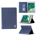 Elegante custodia per tablet in pelle a vibrazione orizzontale con trama rombica, For iPad 8 / 7 / 6 / 5 9.7 inch
