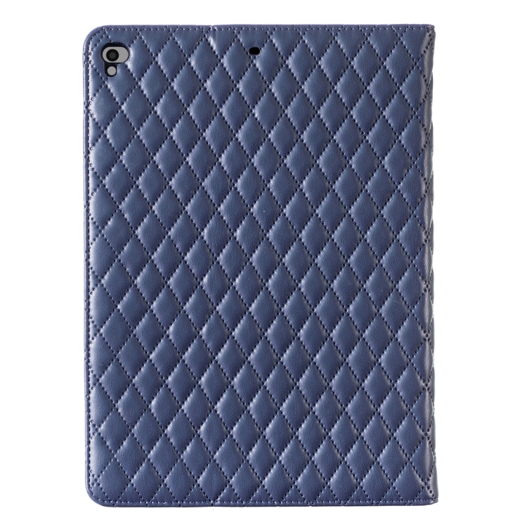 Elegante custodia per tablet in pelle a vibrazione orizzontale con trama rombica, For iPad 8 / 7 / 6 / 5 9.7 inch