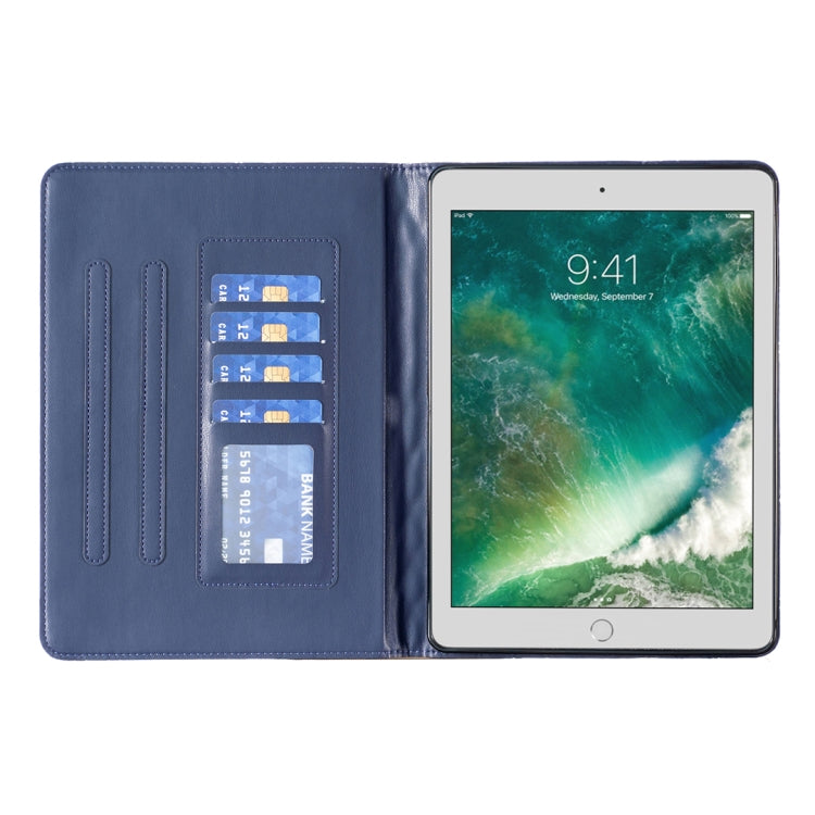 Elegante custodia per tablet in pelle a vibrazione orizzontale con trama rombica, For iPad 8 / 7 / 6 / 5 9.7 inch