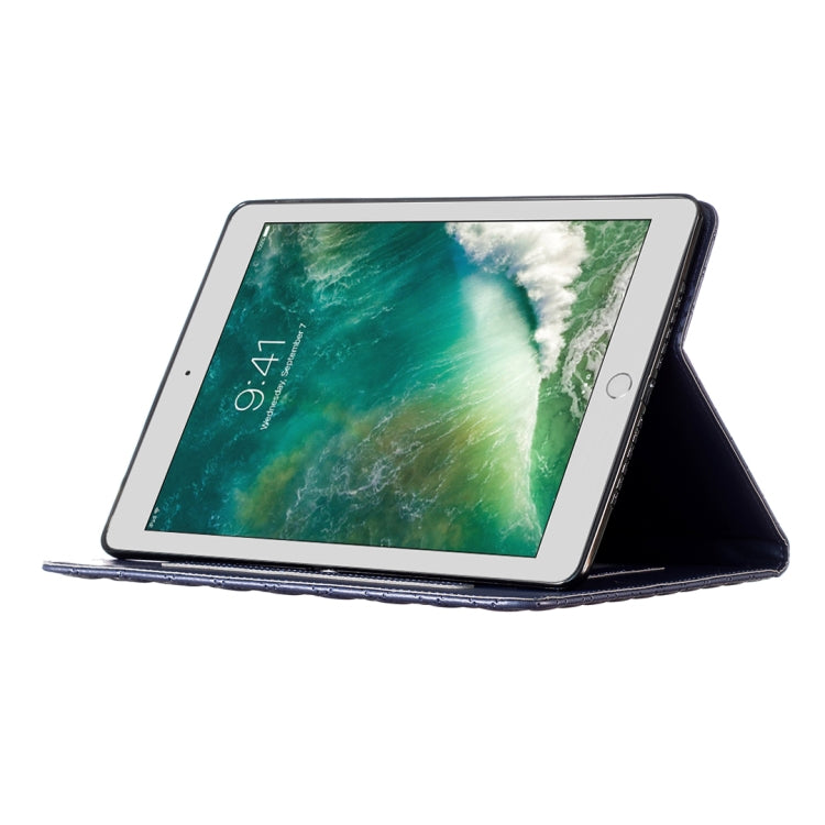 Elegante custodia per tablet in pelle a vibrazione orizzontale con trama rombica, For iPad 8 / 7 / 6 / 5 9.7 inch