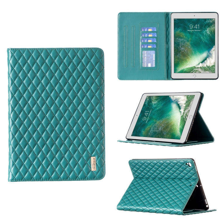 Elegante custodia per tablet in pelle a vibrazione orizzontale con trama rombica, For iPad 8 / 7 / 6 / 5 9.7 inch