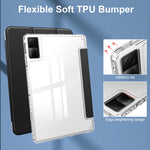 Custodia Smart Tablet in pelle con cover posteriore trasparente a 3 pieghe, For Xiaomi Redmi Pad 10.6