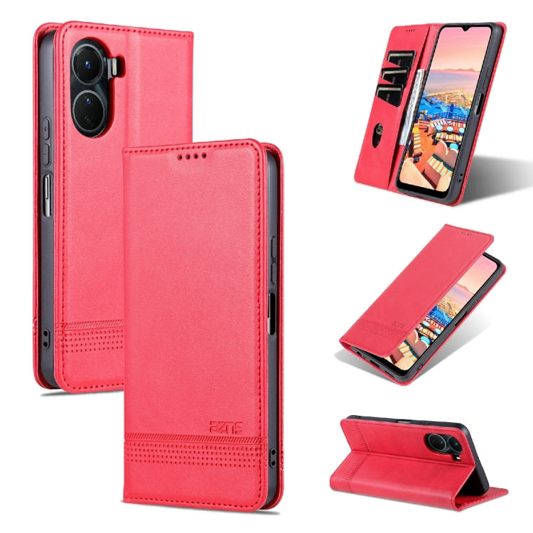 Custodia per telefono in pelle con texture di vitello magnetica AZNS, For vivo Y02s 4G/Y16 4G, For Honor X40