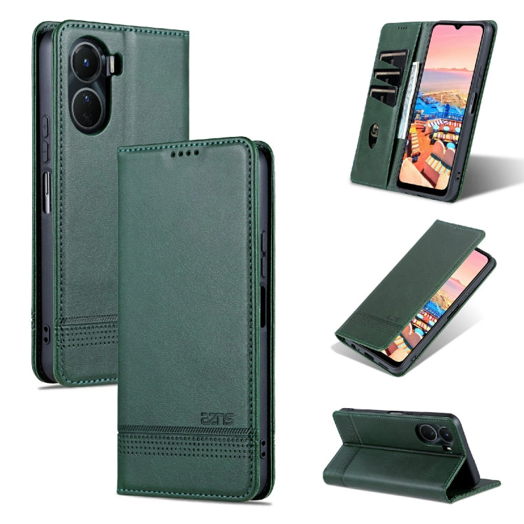 Custodia per telefono in pelle con texture di vitello magnetica AZNS, For vivo Y02s 4G/Y16 4G, For Honor X40