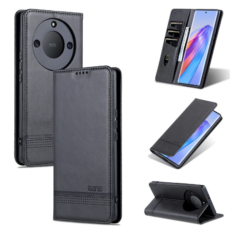 Custodia per telefono in pelle con texture di vitello magnetica AZNS, For vivo Y02s 4G/Y16 4G, For Honor X40