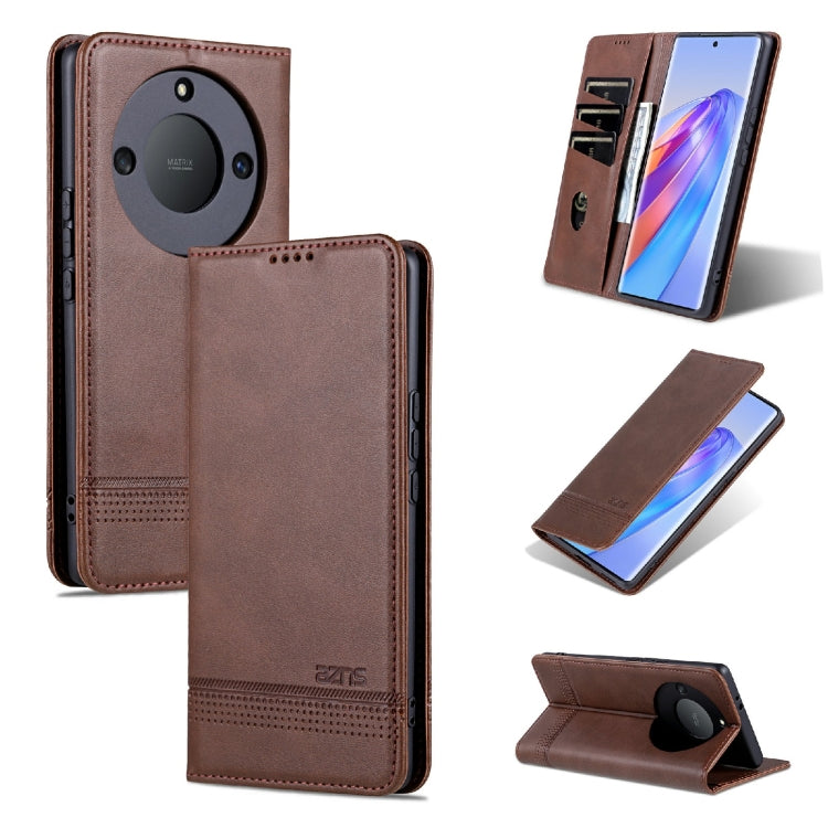 Custodia per telefono in pelle con texture di vitello magnetica AZNS, For vivo Y02s 4G/Y16 4G, For Honor X40