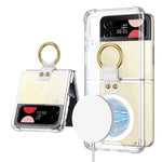 Custodia per telefono antiurto GKK MagSafe Airbag con supporto ad anello, For Samsung Galaxy Z Flip3 5G