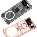 Custodia per telefono antiurto GKK MagSafe Airbag con supporto ad anello, For Samsung Galaxy Z Flip3 5G