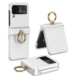 Custodia per telefono a copertura totale con cerniera ultrasottile GKK con supporto ad anello, For Samsung Galaxy Z Flip4