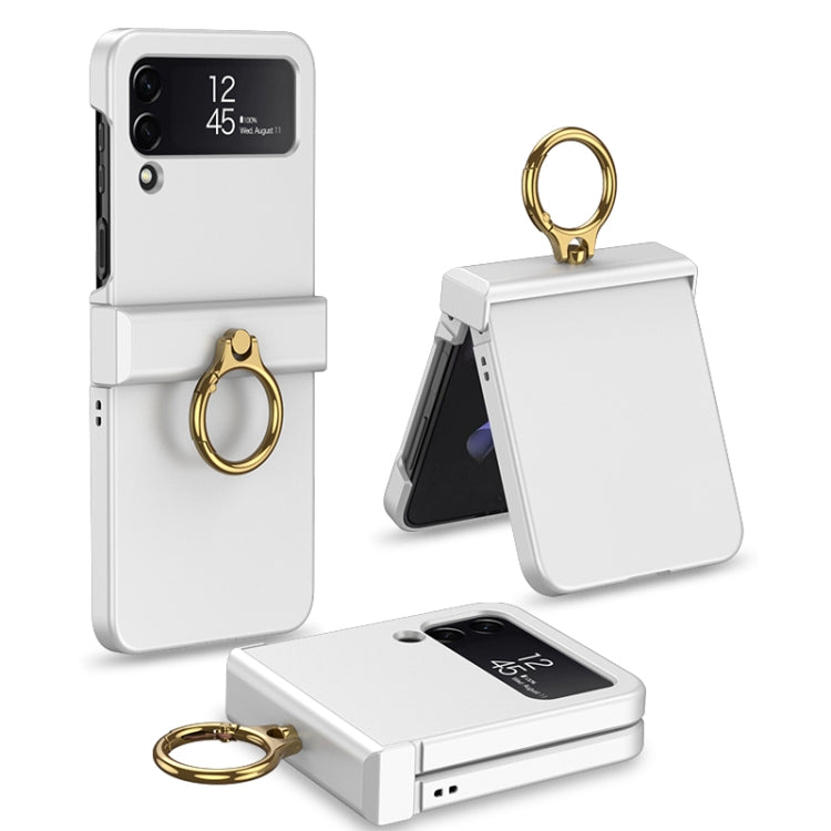 Custodia per telefono a copertura totale con cerniera ultrasottile GKK con supporto ad anello, For Samsung Galaxy Z Flip4