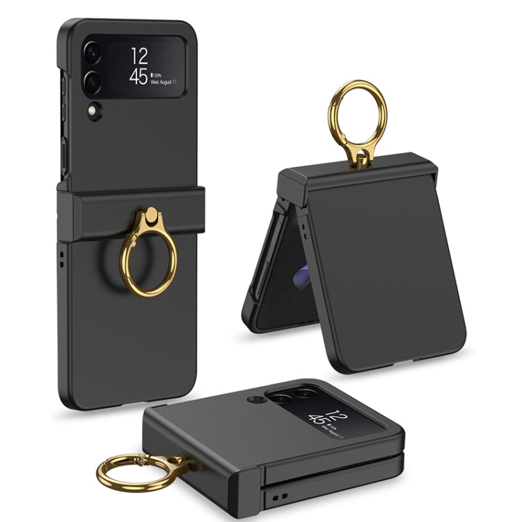 Custodia per telefono a copertura totale con cerniera ultrasottile GKK con supporto ad anello, For Samsung Galaxy Z Flip4