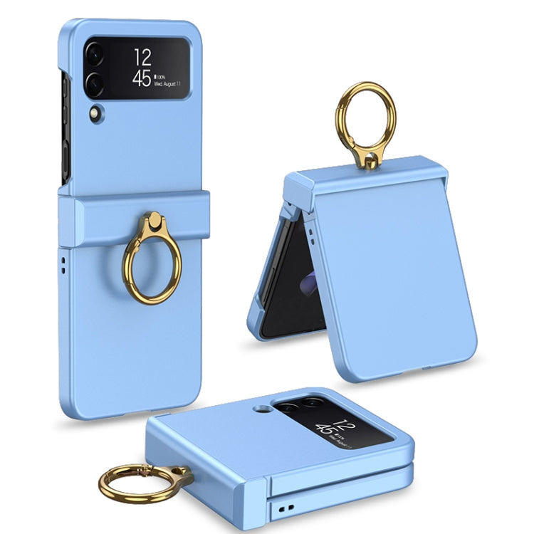 Custodia per telefono a copertura totale con cerniera ultrasottile GKK con supporto ad anello, For Samsung Galaxy Z Flip4