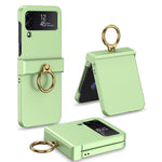 Custodia per telefono a copertura totale con cerniera ultrasottile GKK con supporto ad anello, For Samsung Galaxy Z Flip4