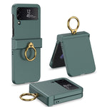 Custodia per telefono a copertura totale con cerniera ultrasottile GKK con supporto ad anello, For Samsung Galaxy Z Flip4