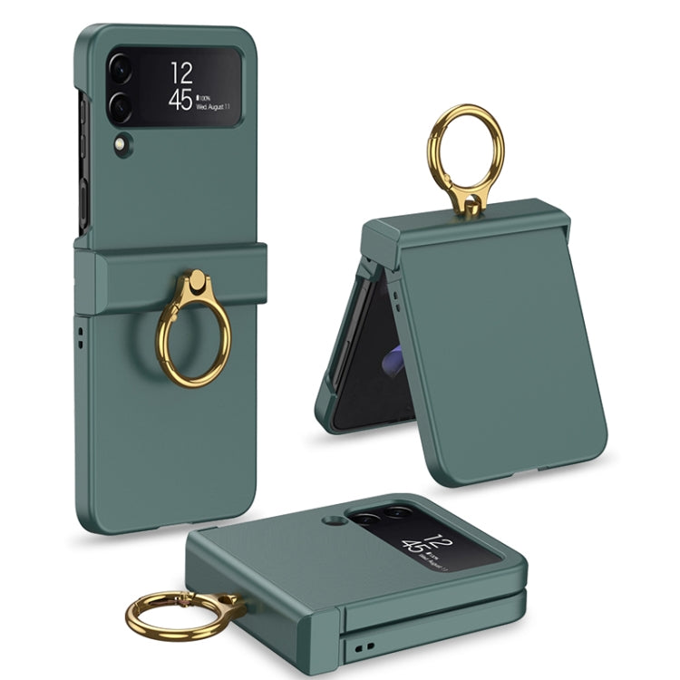 Custodia per telefono a copertura totale con cerniera ultrasottile GKK con supporto ad anello, For Samsung Galaxy Z Flip4