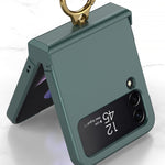 Custodia per telefono a copertura totale con cerniera ultrasottile GKK con supporto ad anello, For Samsung Galaxy Z Flip4
