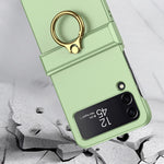 Custodia per telefono a copertura totale con cerniera ultrasottile GKK con supporto ad anello, For Samsung Galaxy Z Flip4