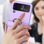 Custodia per telefono a copertura totale con cerniera ultrasottile GKK con supporto ad anello, For Samsung Galaxy Z Flip4