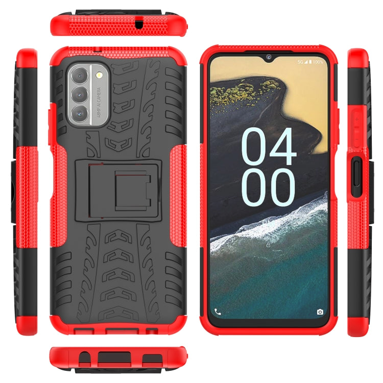 Gomma Texture TPU + Custodia per telefono PC con supporto, For Nokia G400 5G