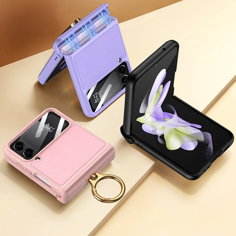 Custodia per telefono a copertura totale con cerniera pieghevole magnetica GKK con supporto ad anello, For Samsung Galaxy Z Flip4