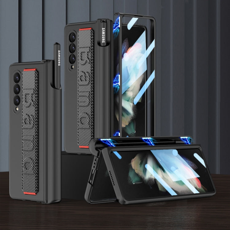Custodia per telefono antiurto con cerniera pieghevole magnetica GKK con cinturino da polso, For Samsung Galaxy Z Fold3 5G