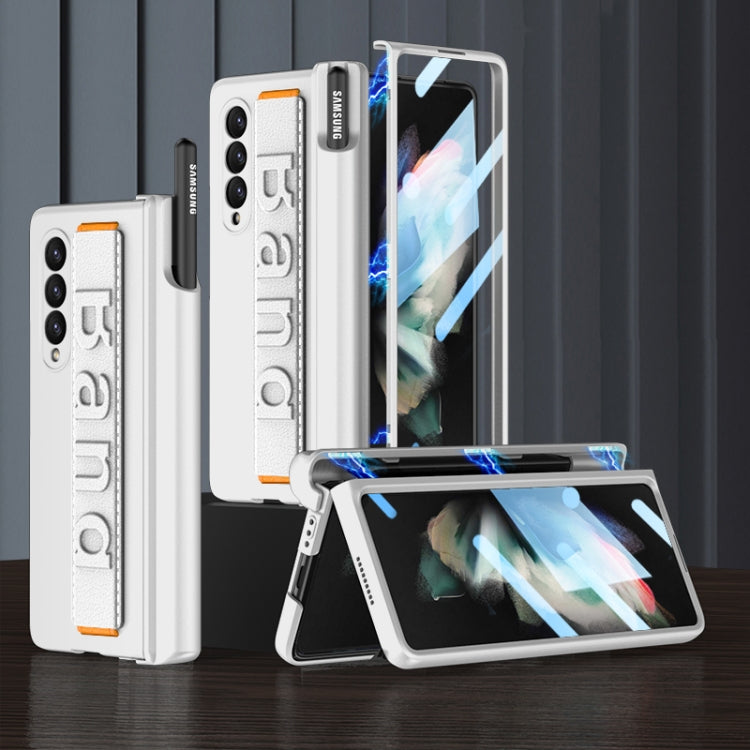 Custodia per telefono antiurto con cerniera pieghevole magnetica GKK con cinturino da polso, For Samsung Galaxy Z Fold3 5G