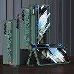 Custodia per telefono antiurto con cerniera pieghevole magnetica GKK con cinturino da polso, For Samsung Galaxy Z Fold3 5G