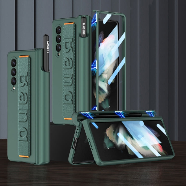 Custodia per telefono antiurto con cerniera pieghevole magnetica GKK con cinturino da polso, For Samsung Galaxy Z Fold3 5G