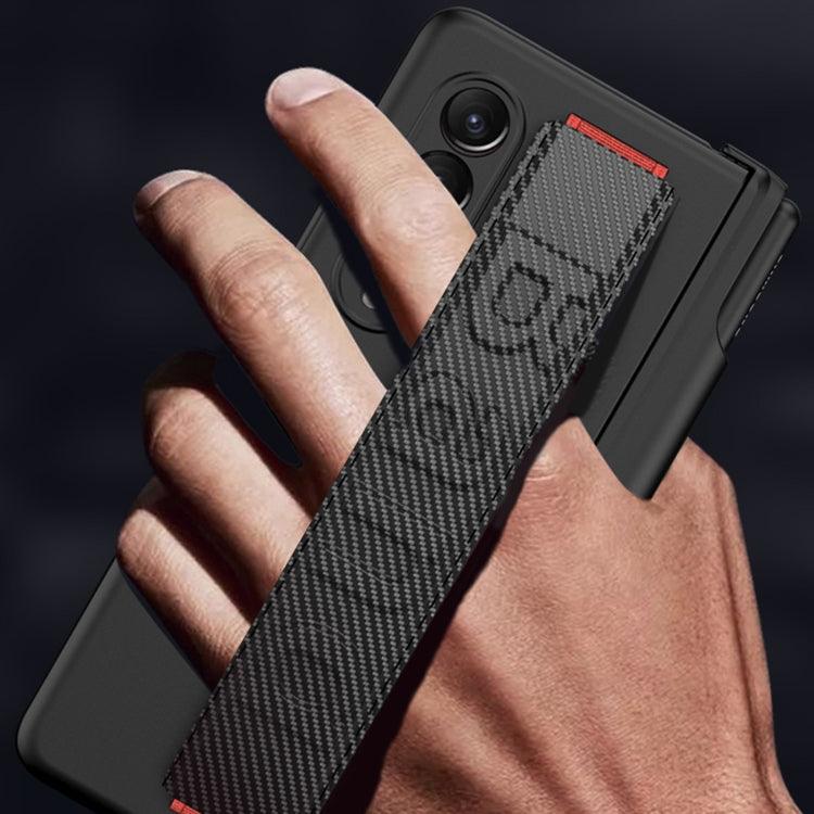 Custodia per telefono antiurto con cerniera pieghevole magnetica GKK con cinturino da polso, For Samsung Galaxy Z Fold3 5G
