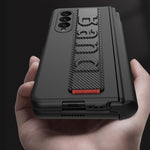 Custodia per telefono antiurto con cerniera pieghevole magnetica GKK con cinturino da polso, For Samsung Galaxy Z Fold3 5G