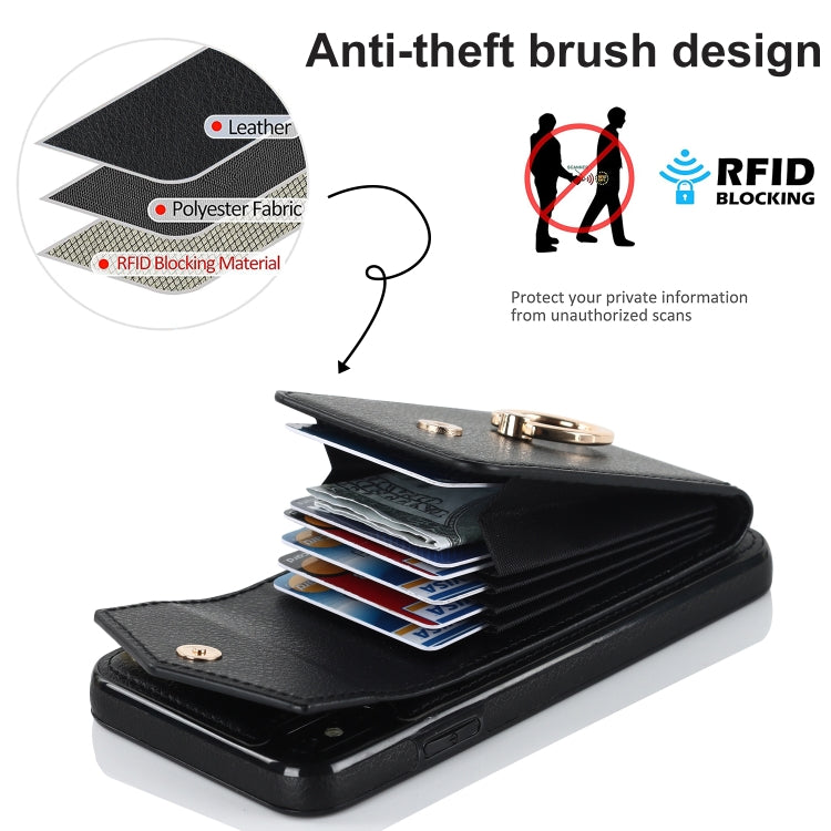 Custodia per telefono con slot per schede RFID con supporto ad anello, For iPhone XR, For iPhone XS Max, For Samsung Galaxy A33 5G, For Samsung Galaxy A51 5G