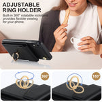 Custodia per telefono con slot per schede RFID con supporto ad anello, For iPhone XR, For iPhone XS Max, For Samsung Galaxy A33 5G, For Samsung Galaxy A51 5G