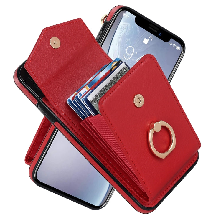 Custodia per telefono con slot per schede RFID con supporto ad anello, For iPhone XR, For iPhone XS Max, For Samsung Galaxy A33 5G, For Samsung Galaxy A51 5G